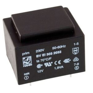 TRAFO 220/12V-1.9VA<span style="color: gray;  font-family: Arial; font-weight: 200;font-size: 14px;"> B900 </span>